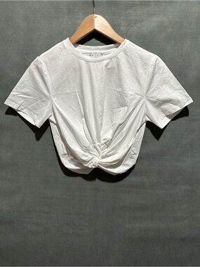 Petal + Pup NWT Brinnie Front Twist Crop Top White Size 8